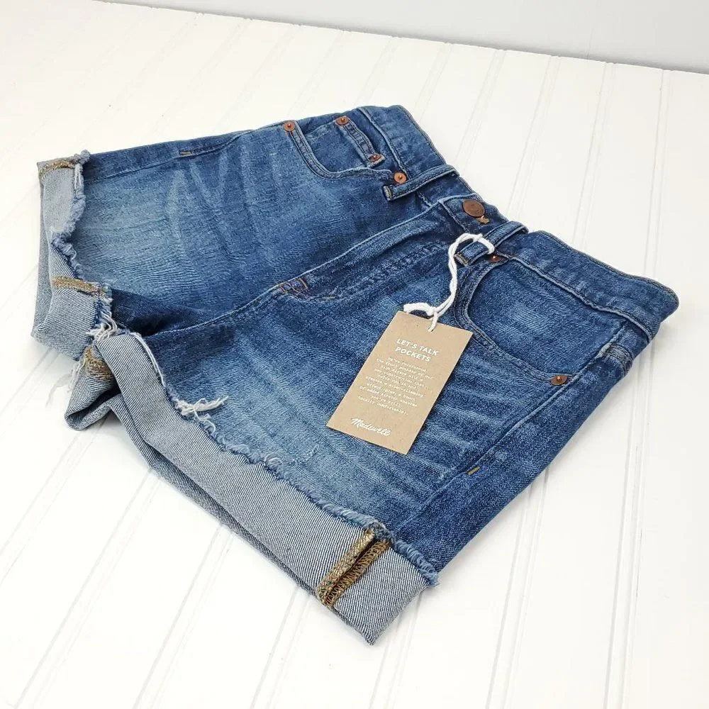 Madewell High Rise Denim Shorts in Glenoaks Wash Cutoff Edition I-0216a10